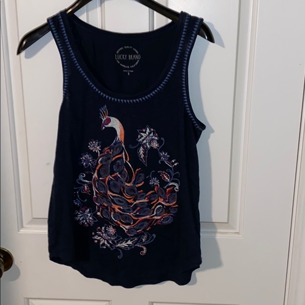 Lucky Brand Navy Peacock Tank